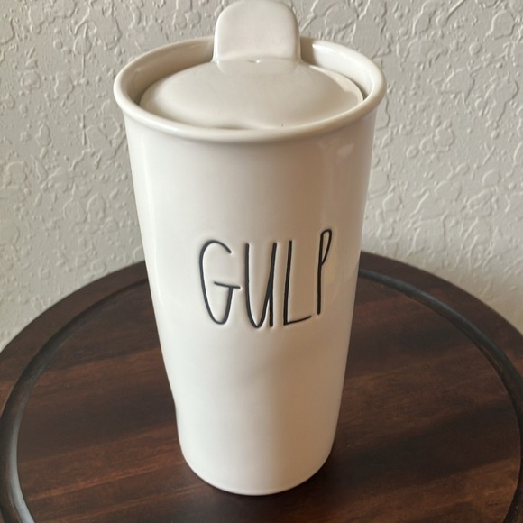 Rae Dunn: “Gulp” Ceramic Tumbler/Travel Mug - Picture 10 of 16